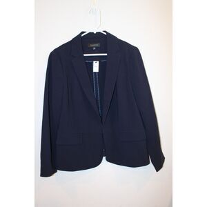 Talbots NWT size 12 navy blue hook closure front blazer